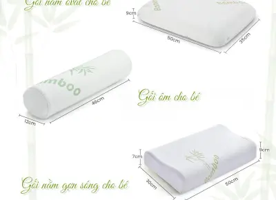GỐI SỢI TRE CAO CẤP BAMBOO XUẤT KHẨU CHO BÉ