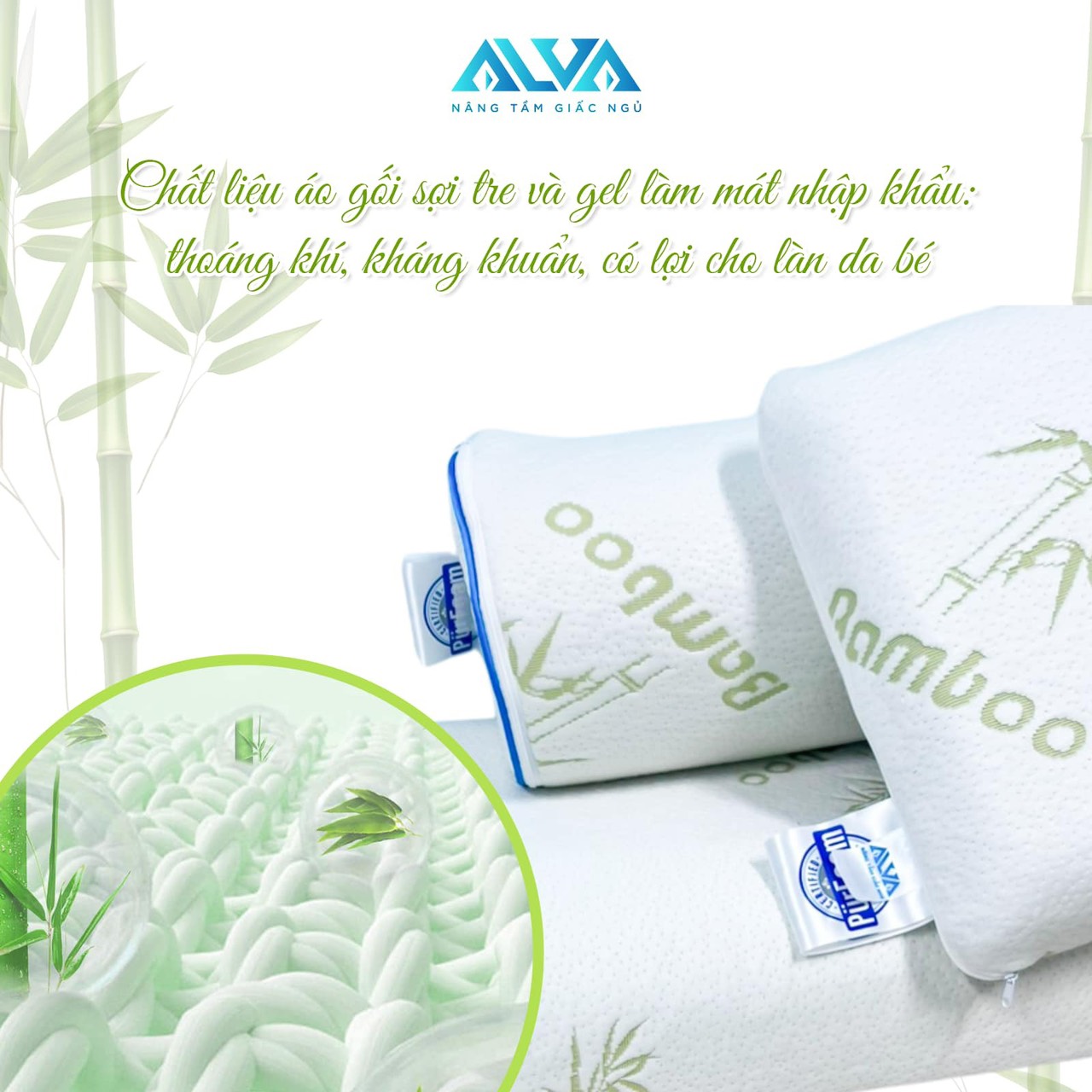 Gối sợi tre cao cấp Bambo xuất khẩu cho Bé