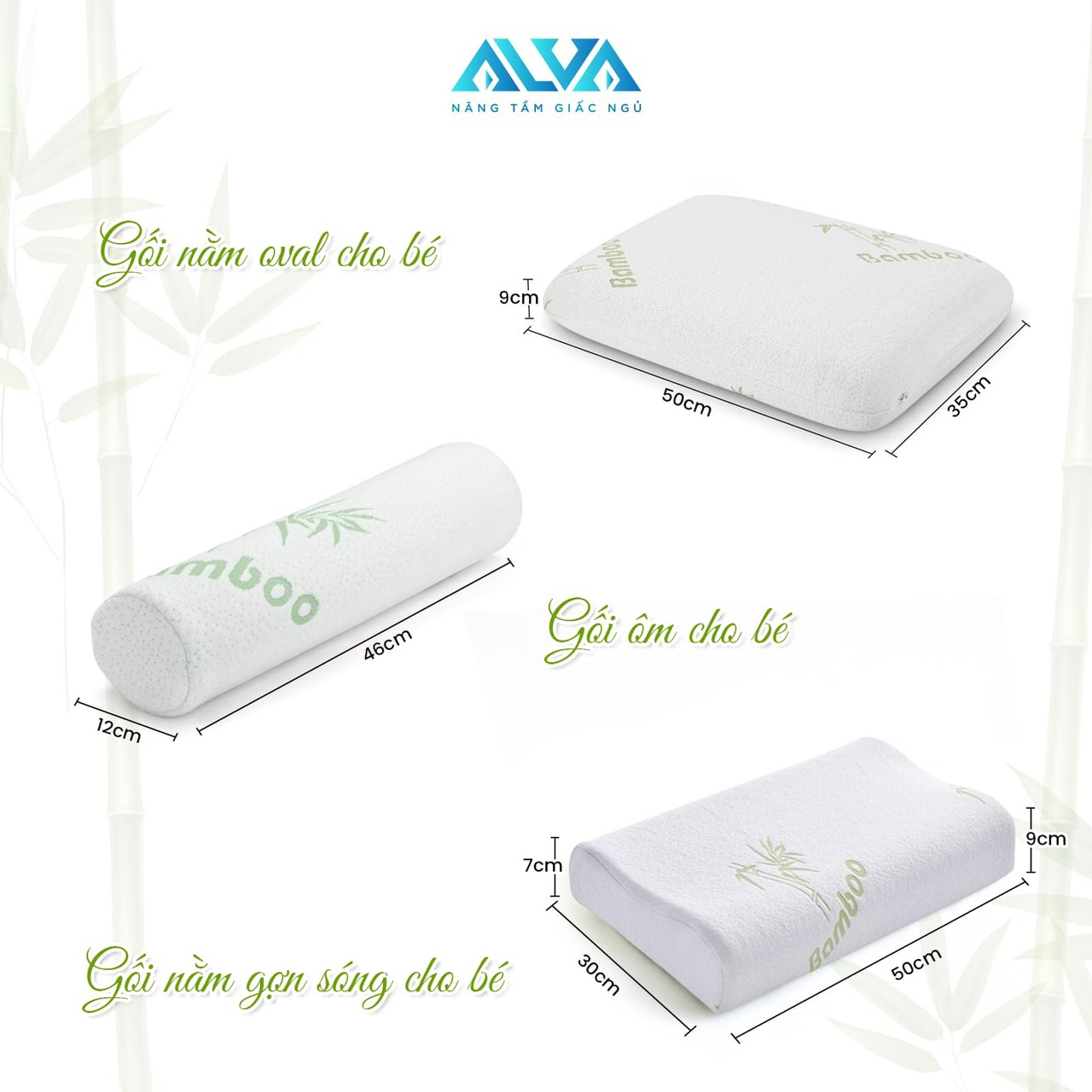 GỐI SỢI TRE CAO CẤP BAMBOO XUẤT KHẨU CHO BÉ